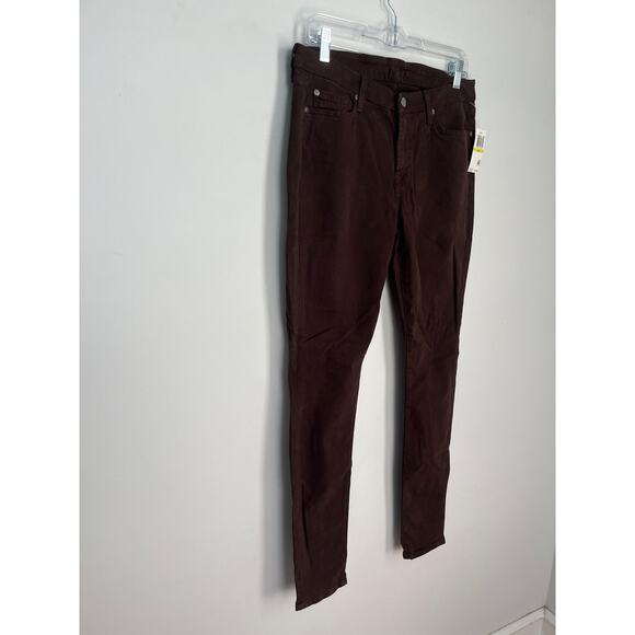7 For All Mankind Skinny Pants Women 30 Dark Brown Velvet Stretch NWT - Picture 6 of 10